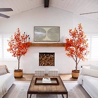 8ft. Potted Artificial Autumn Oak Tree