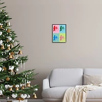 Stupell Industries Pop Style Christmas Santa Framed Giclee Art