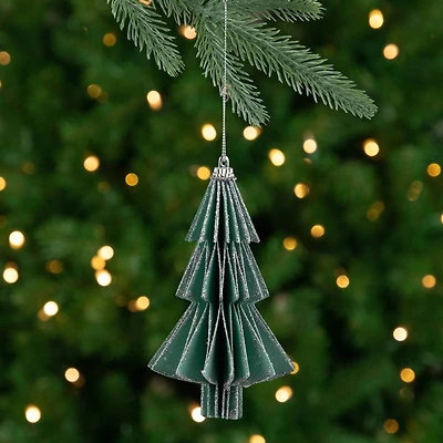 6" Glittered Green Christmas Tree Ornament