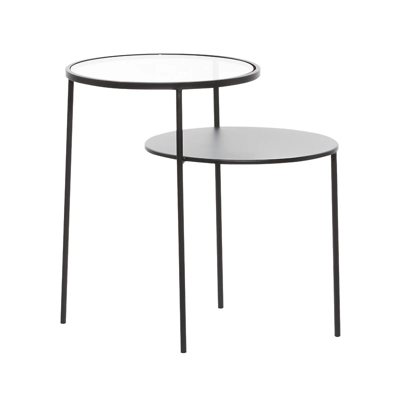 23" Black Modern Metal Accent Table