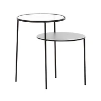 23" Black Modern Metal Accent Table
