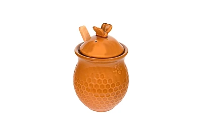 Hello Honey® 4.5" Yellow with Decorative Bees Stoneware Honey Jar
