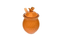 Hello Honey® 4.5" Yellow with Decorative Bees Stoneware Honey Jar