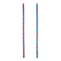 12 Pack: Rainbow Reconstituted Hematite Tube Beads, 4mm by Bead Landing™