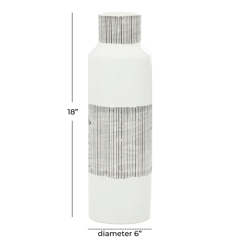 CosmoLiving by Cosmopolitan White Ceramic Modern Vase