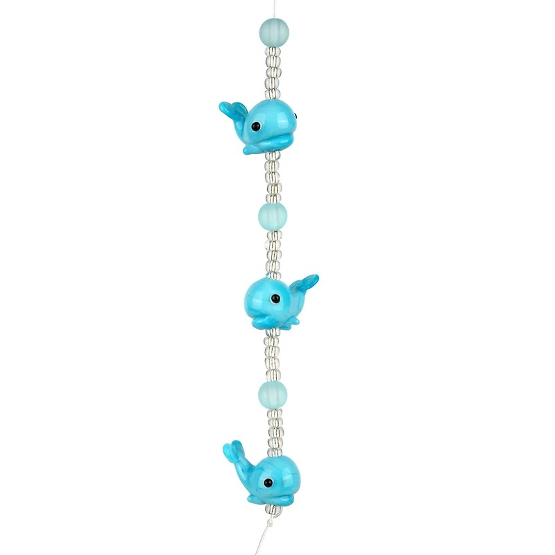 Blue Lampwork Glass Whale Beads by Bead Landing™