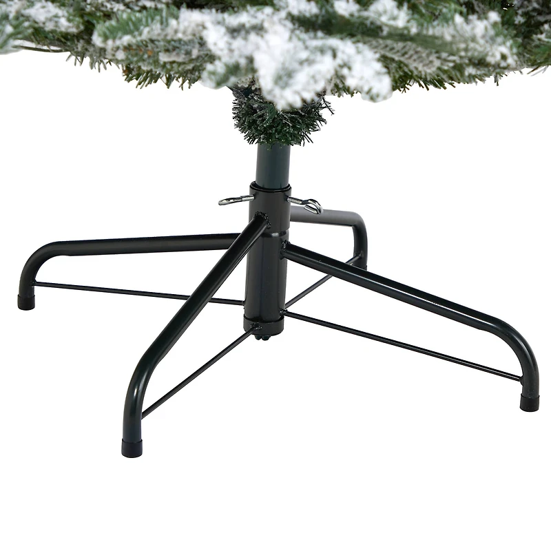 8ft. Pre-Lit Flocked North Carolina Fir Artificial Christmas Tree with Warm White LED Lights