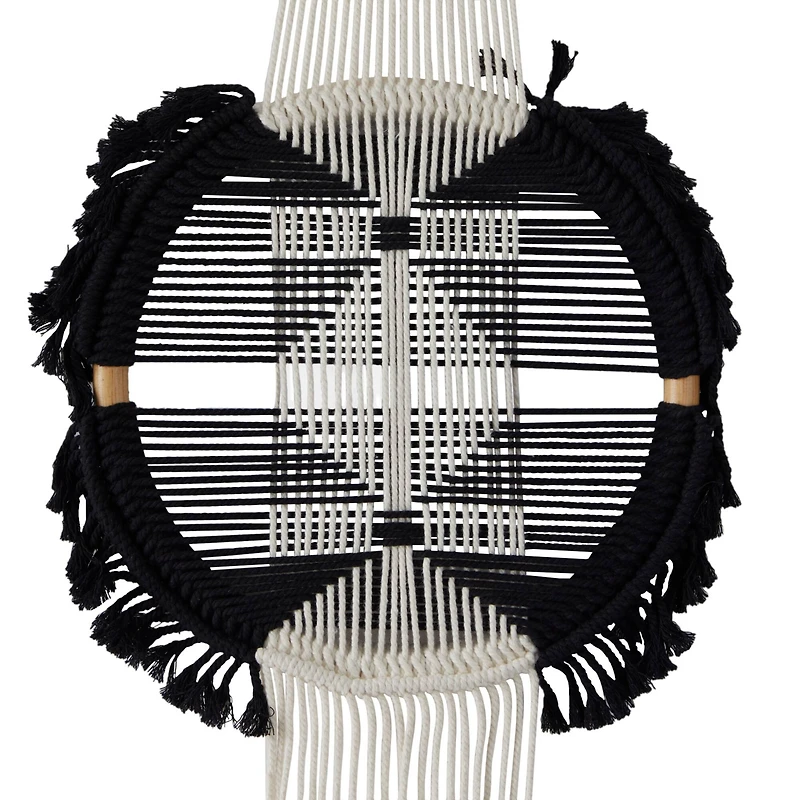 Black Fabric Bohemian Wall Decor, 15" x 1" x 50"