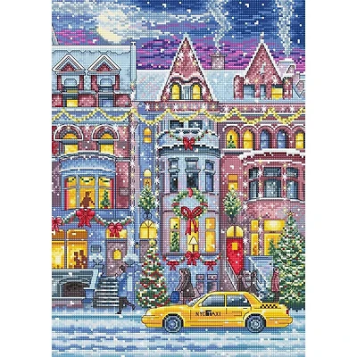 LetiStitch Winter Townhouse Counted Cross Stitch Kit