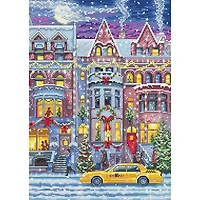 LetiStitch Winter Townhouse Counted Cross Stitch Kit