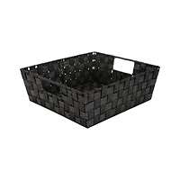 Simplify Lurex Striped Woven Storage Shelf Bin