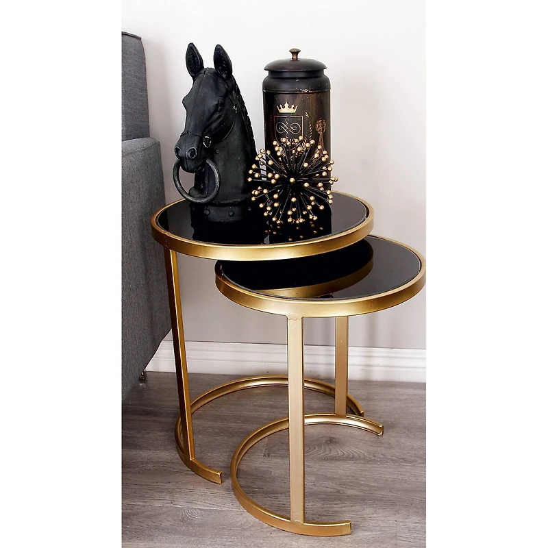 Contemporary Metal Accent Table Set
