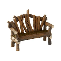 12 Pack: Mini Wooden Bench with Moss by Make Market®