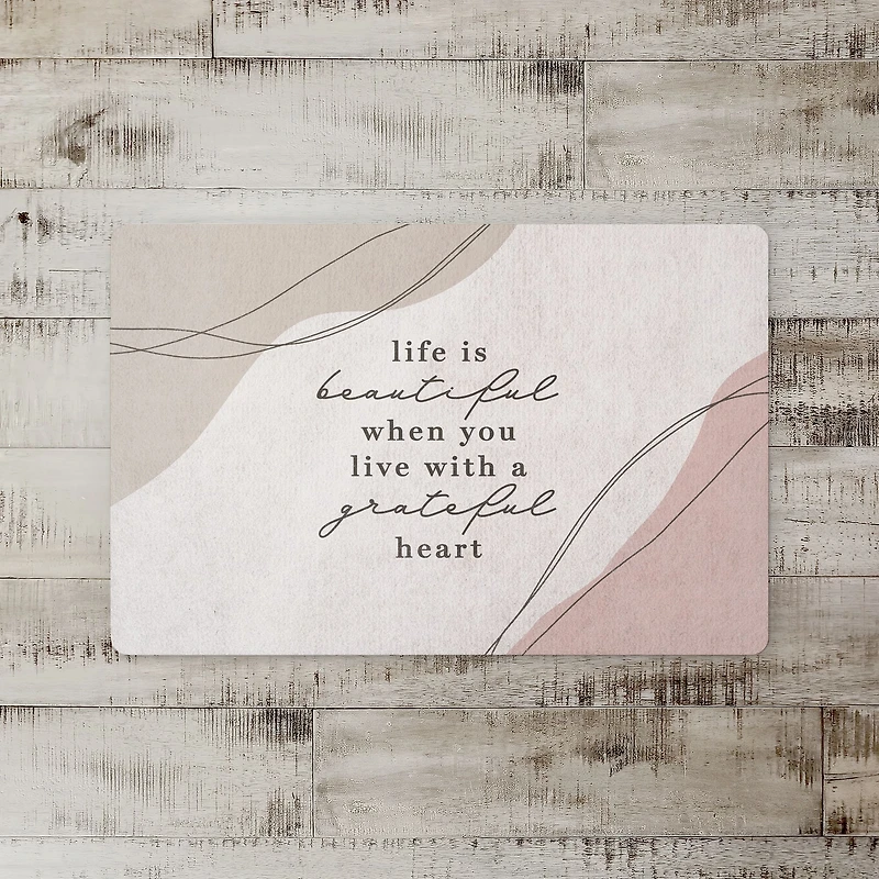 18" x 27" Grateful Heart Boho Floor Mat