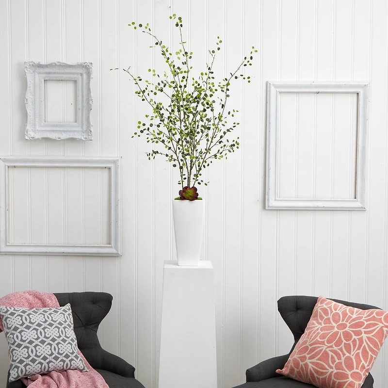 4ft. Night Willow in White Planter