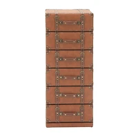 42" Tan Faux Leather Traditional Chest