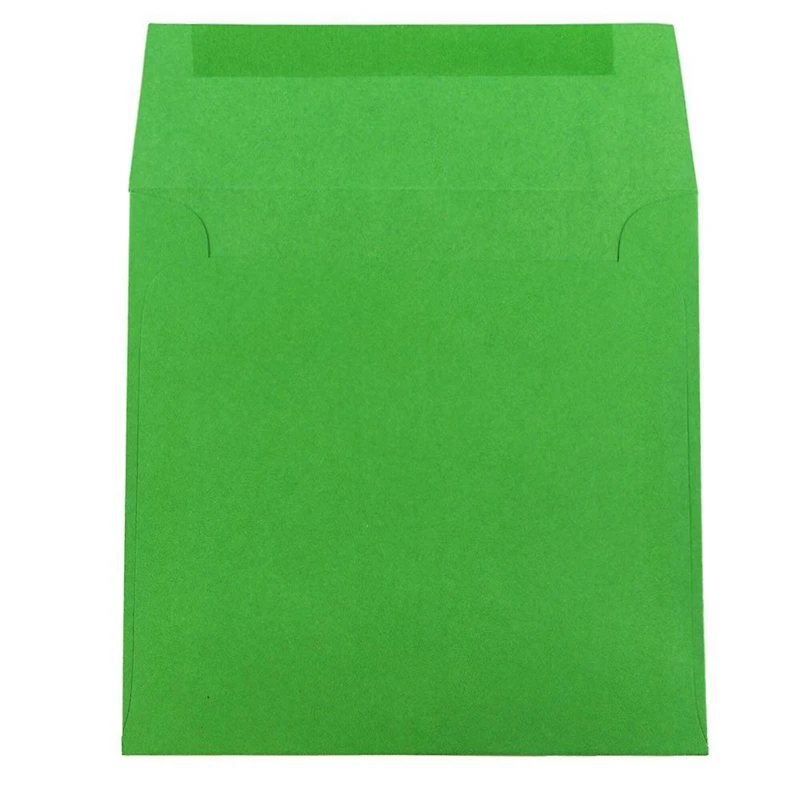 JAM Paper 6.5" x 6.5" Green Square Colored Invitation Envelopes, 25ct.