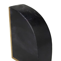 CosmoLiving by Cosmopolitan Set of 2" Black Marble Glam Bookends, 6" x 4" x 2"