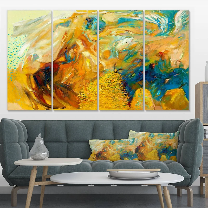 Designart - Abstract Yellow Collage