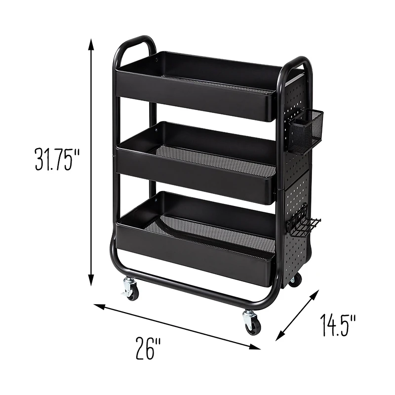 Honey Can Do Black Rolling Craft Cart