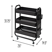 Honey Can Do Black Rolling Craft Cart