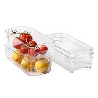 Honey Can Do Clear BPA-Free Stackable Refrigerator Organizer Storage Bins Set
