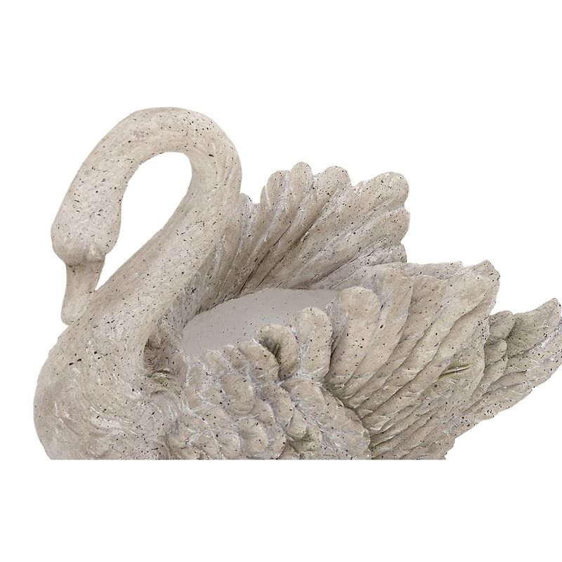 18" Gray Swan Polystone Garden Sculpture