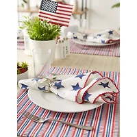 DII® Antique Blue Stars with Embroidered Edge Napkins, 6ct.
