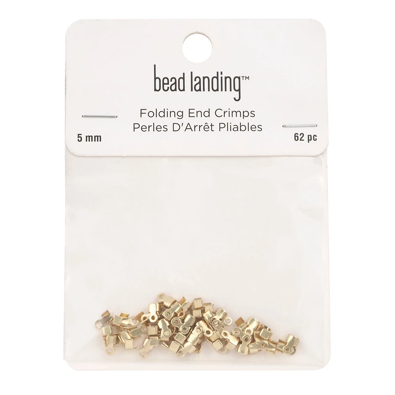 12 Packs: 62 ct. (744 total) 5mm Folding End Crimps with Loops by Bead Landing™