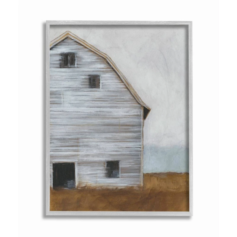 Stupell Industries Worn Old Barn Farm Wall Art in Gray Frame