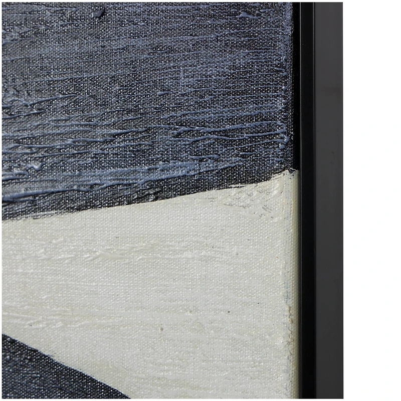 Blue Geometric Abstract Circle Framed Wall Art