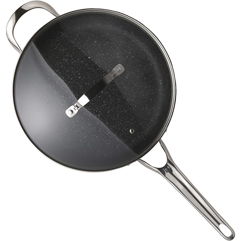 The Rock® by Starfrit 11" Sauté Pan with Glass Lid & Stainless Steel Handles
