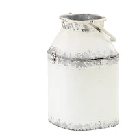 White Metal Farmhouse Decorative Jar Set