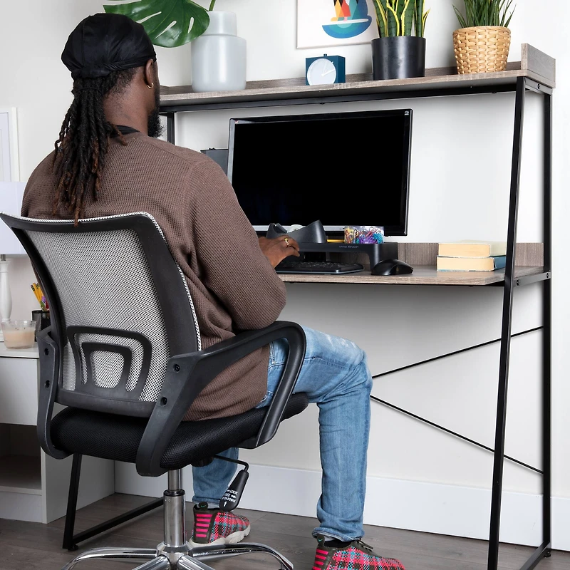 Mind Reader 47" Brown Desk with Top Shelf