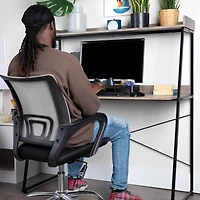 Mind Reader 47" Brown Desk with Top Shelf