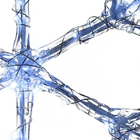 6-Point Star Ice Crystal Snowflake Pair with LED Lights