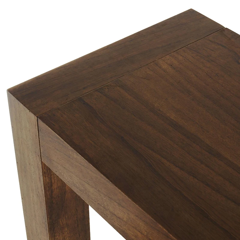 Brown Wood Console Table with Bench