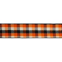 2.5" x 20ft. Navy & Orange Plaid Wired Ribbon by Celebrate It® Halloween