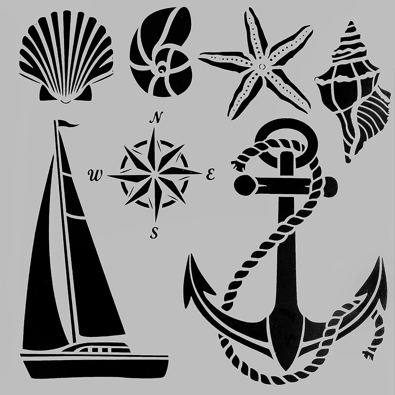 PA Essentials Nautical Stencil, 12" x 12"
