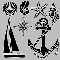 PA Essentials Nautical Stencil, 12" x 12"
