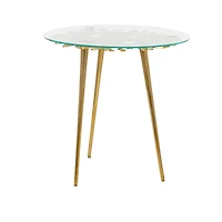 Gold Aluminum Modern Accent Table, 22" x 22" x 22"
