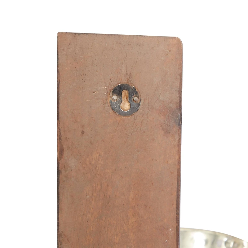 Brown Mango Wood Traditional Candle Wall Sconce, 21" x 9" x 4"
