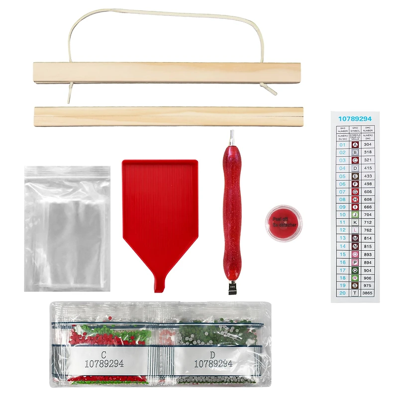 8" x 10" Candy Cane Diamond Art Kit with Frame by Make Market®