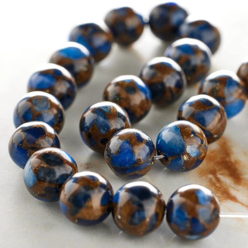Sapphire Impression Jasper Round Beads by Bead Landing®, 8mm