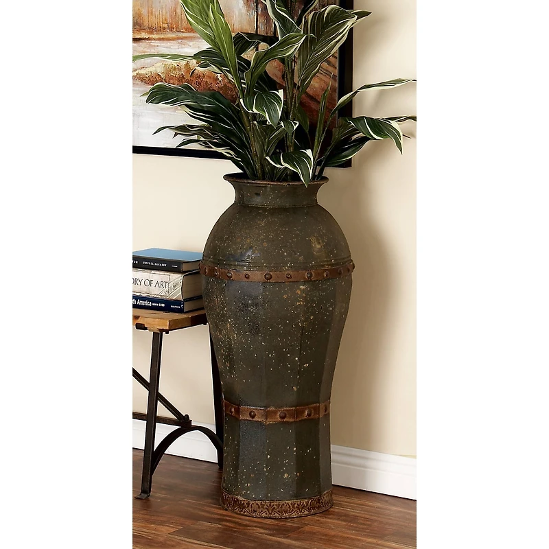 Brown Metal Rustic Vase Set