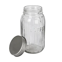 Hello Honey Coffee Embossed Glass Jar with Metal Lid