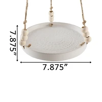 Flora Bunda® 8" Matte White Mayan Ceramic Hanging Planter