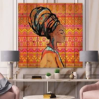 Designart - Portrait of Afro American Woman With Turban I