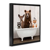 Stupell Industries Woodland Creatures Antique Bathtub Floater Framed Art