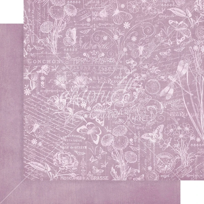 Graphic 45 Flower Market Patterns & Solids Double-Sided Paper Pad, 12" x 12"